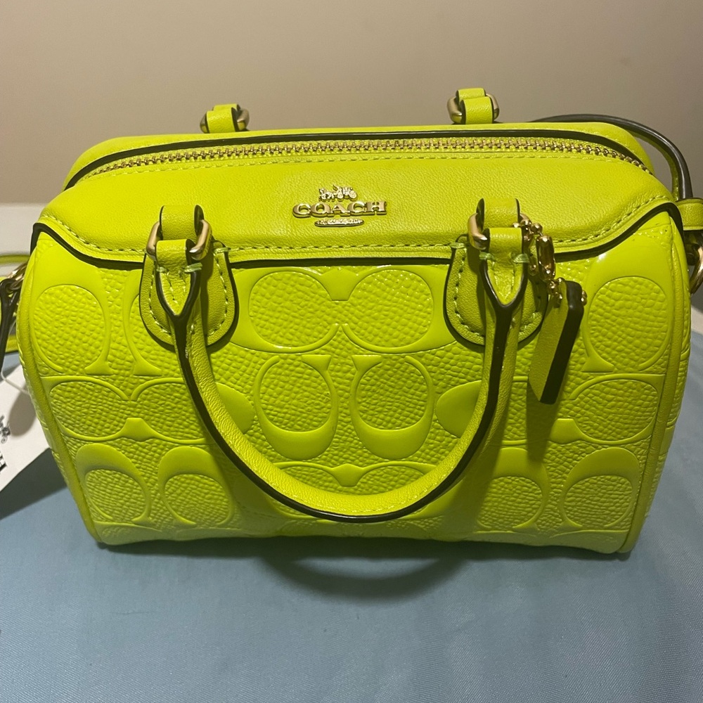 Coach neon signature print micro bennet satchel